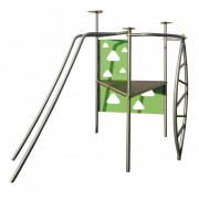 Structure de jeux acier inoxydable - ?ge : 3 à 8 ans - Hauteur de chute : 90 cm