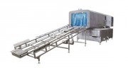 Tunnel de lavage conteneurs plastique - L. 12 670 mm - Cadence 50 à 160 unités/h