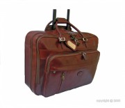 Valise de cabine en cuir coloris fauve 