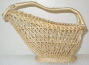 Verseur bouteille en osier blanc décortiqué