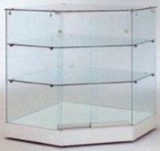 Vitrine comptoir avec 2 étagères en verre 