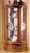 Vitrine d'exposition demi-lune en bois