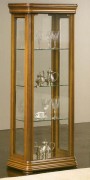 Vitrine d'exposition double face étroite en bois