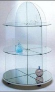 Vitrine en verre ronde 