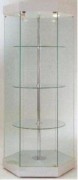 Vitrine en verre tournante hexagonale