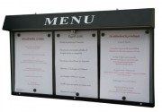 Vitrine porte menu murale pour bistrot