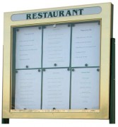 Vitrine porte menu murale simple face