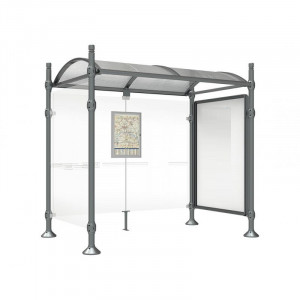 Abri bus poteaux ronds avec vitrine d'informations - Devis sur Techni-Contact.com - 1