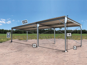 Abri monopente en kit - 4x10x3,40m - 40m² - Devis sur Techni-Contact.com - 2