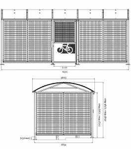 Abri vélos sécurisé XL largeur 6225 mm - Devis sur Techni-Contact.com - 6