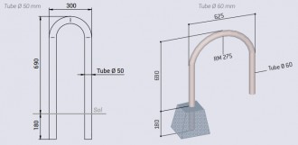 Arceau de barrière en acier 870 mm - Devis sur Techni-Contact.com - 4