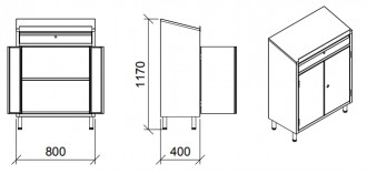 Armoire pupitre inox 2 portes battantes - Devis sur Techni-Contact.com - 2