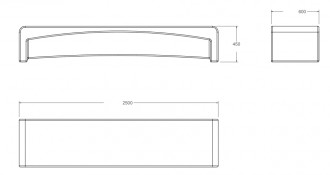 Banc en béton L 2500 mm - Devis sur Techni-Contact.com - 2