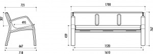 Banc plastique recyclé 170 cm - Devis sur Techni-Contact.com - 10