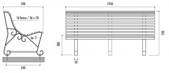 Banc urbain en acier 1950 mm - Devis sur Techni-Contact.com - 4