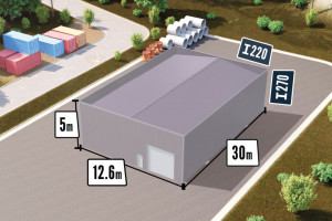 Bâtiment acrotère isolé 380m² + porte sectionnelle & portillon - Devis sur Techni-Contact.com - 2