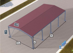 Bâtiment de stockage 300m² - Chéneaux et régulateur de condensation inclus - Devis sur Techni-Contact.com - 2