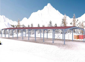 Bâtiment galvanisé 480m² renforcé pour implantation en montagne (650m d'altitude) - 9,6x50x5m - Devis sur Techni-Contact.com - 1