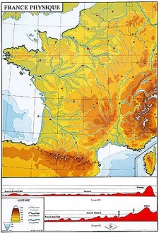 Carte de France physique - Devis sur Techni-Contact.com - 2