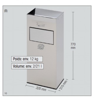 Cendrier poubelle inox brossé - Devis sur Techni-Contact.com - 1