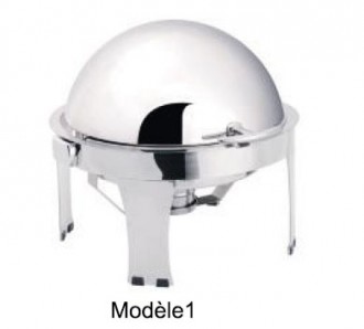 Chafing dish rond à couvercle rabattable - Devis sur Techni-Contact.com - 1