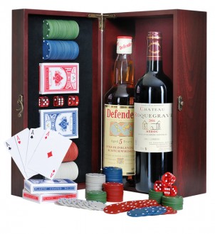 Coffret cadeau poker à 2 bouteilles de vin - Devis sur Techni-Contact.com - 1