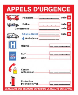 Consigne numéros appels d'urgence - Devis sur Techni-Contact.com - 1