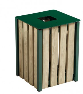 Corbeille de ville en bois - 50L - Devis sur Techni-Contact.com - 1