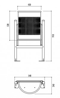 Corbeille demi ronde acier - Devis sur Techni-Contact.com - 3