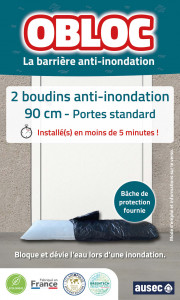 Deux boudins anti-inondation 90 cm OBLOC® - Devis sur Techni-Contact.com - 1