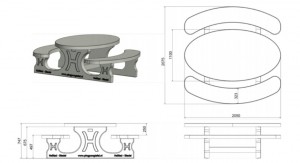 Ensemble pique-nique ovale en béton  - Devis sur Techni-Contact.com - 2