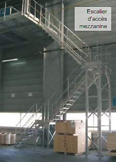 Escalier alu droit d’accès mezzanine - Devis sur Techni-Contact.com - 1