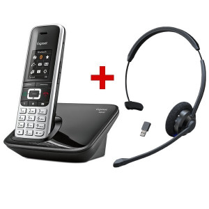Gigaset S850 + Cleyver HW60 -Téléphone Sans Fil + Casque Téléphonique - Devis sur Techni-Contact.com - 1