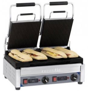 Grill panini double à plaques de cuisson rainurées - Devis sur Techni-Contact.com - 1
