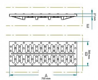 Grille caniveau à cadre renforcé en fonte C 250 - Devis sur Techni-Contact.com - 2