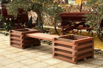 Jardinière avec banc central plastique recyclé - Devis sur Techni-Contact.com - 1