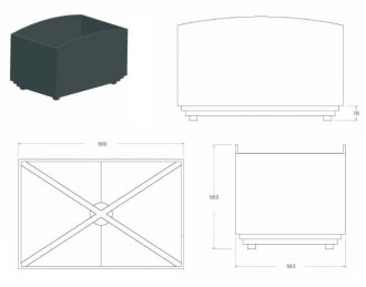 Jardinière rectangulaire en fonte moulée - Devis sur Techni-Contact.com - 2