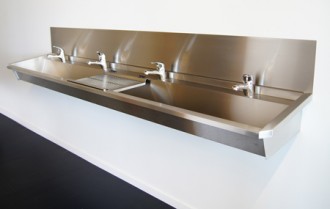 Lavabo rigole mural inox avec dosseret inter - Devis sur Techni-Contact.com - 2