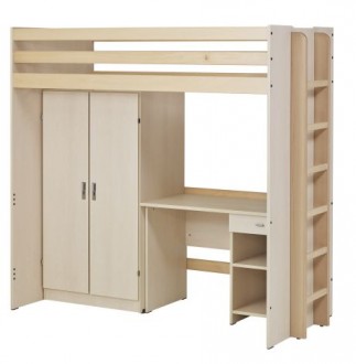 Lit superposé avec bureau et armoire - Devis sur Techni-Contact.com - 1