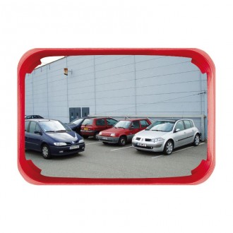 Miroir de surveillance polyvalent cadre rouge - Devis sur Techni-Contact.com - 1