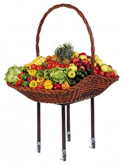 Panier à fruits en osier monté sur pieds métalliques - Devis sur Techni-Contact.com - 1