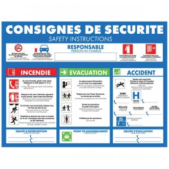 Panneau consigne d'urgence pour hôtels - Devis sur Techni-Contact.com - 1