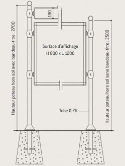 Panneau d'information extérieur avec bandeau-titre - Devis sur Techni-Contact.com - 3