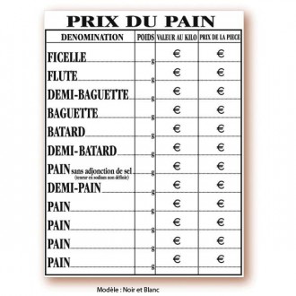 Panneau prix pour pain - Devis sur Techni-Contact.com - 5