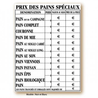 Panneau prix pour pain - Devis sur Techni-Contact.com - 6