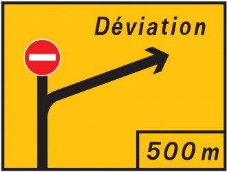 Panneau temporaire présignalisation de direction KD42 - Devis sur Techni-Contact.com - 1