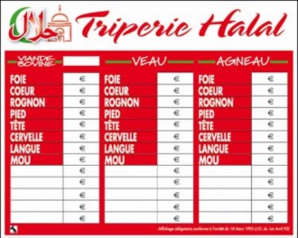 Panneaux d'affichage prix triperie hallal - Devis sur Techni-Contact.com - 1