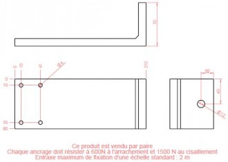 Patte de fixation pour échelle - Devis sur Techni-Contact.com - 2