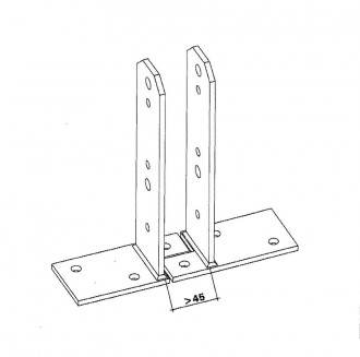 Pied de poteau universel en U - Devis sur Techni-Contact.com - 2