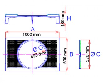 Plaque de recouvrement articulée en fonte ductile C 250 - Devis sur Techni-Contact.com - 2